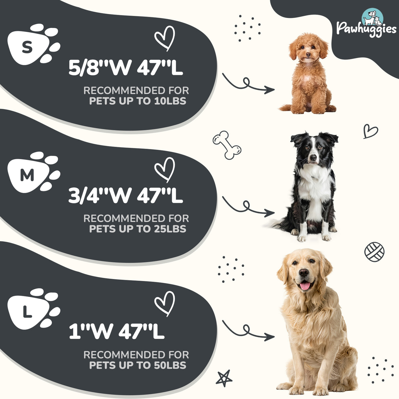 Dark Grey Dog Leash for Large Dogs 4 FT of 90% Rayon from Bamboo and 10% Polyester, Strong Durable Heavy Duty Leash for All Size Dog, Soft Handle with O-Ring for Training or Walking - Paw Huggies