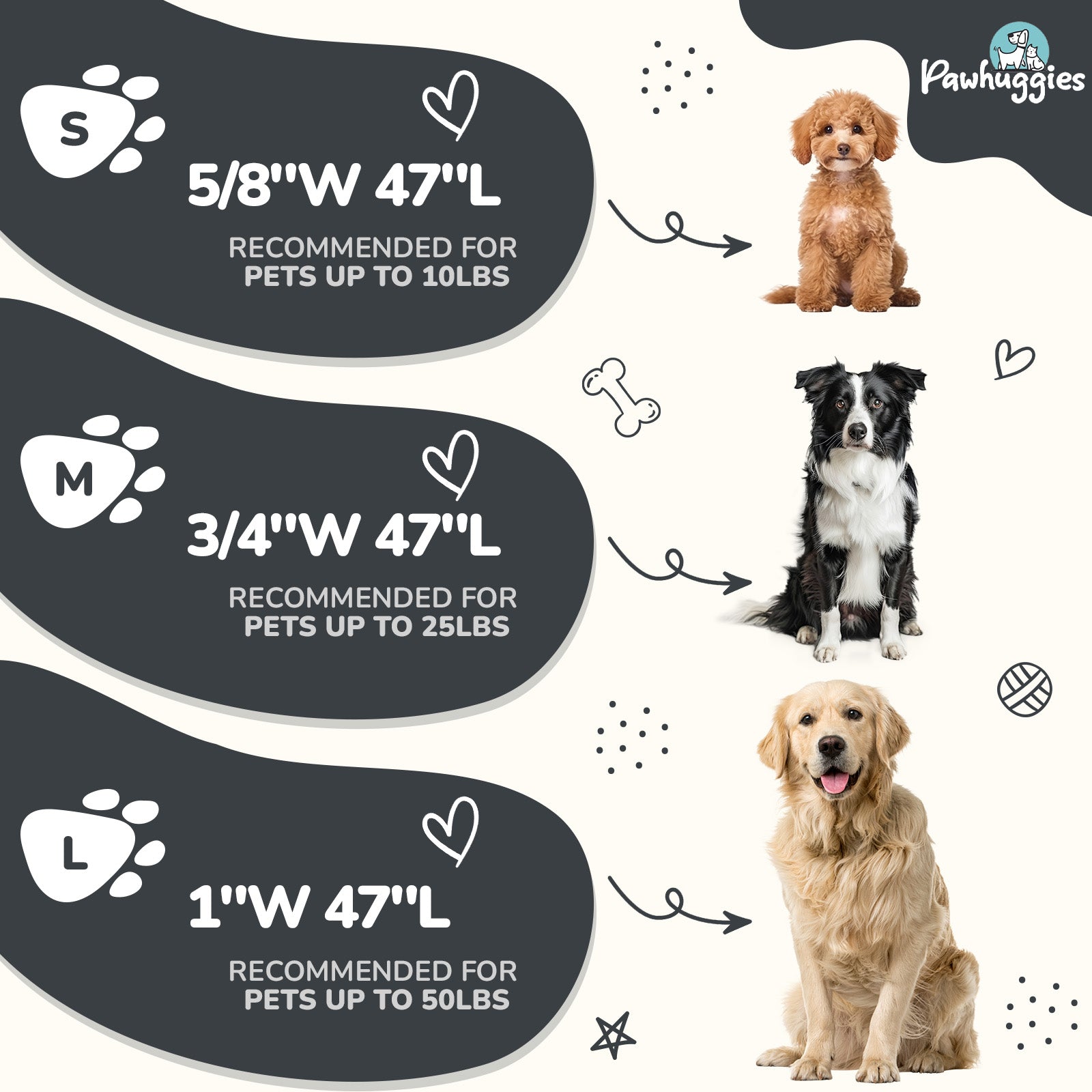 Dark Grey Dog Leash for Large Dogs 4 FT of 90% Rayon from Bamboo and 10% Polyester, Strong Durable Heavy Duty Leash for All Size Dog, Soft Handle with O-Ring for Training or Walking - Paw Huggies